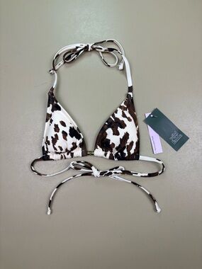 wild fable Brown and White Animal Print Triangle Bikini Top
